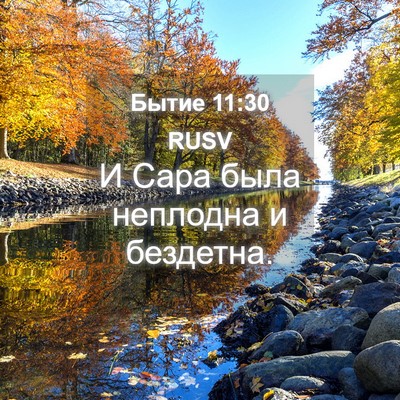 Picture 04 - Бытие 11:30 RUSV - И Сара была неплодна и - Bible Verse Picture