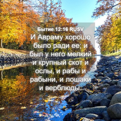 Picture 04 - Бытие 12:16 RUSV - И Авраму хорошо было ради - Bible Verse Picture