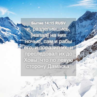 Picture 04 - Бытие 14:15 RUSV - и, разделившись, [напал] на - Bible Verse Picture