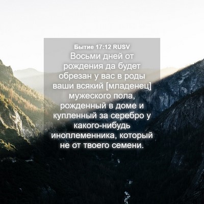 Picture 04 - Бытие 17:12 RUSV - Восьми дней от рождения да - Bible Verse Picture