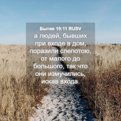 Picture 04 - Бытие 19:11 RUSV - а людей, бывших при входе в - Bible Verse Picture