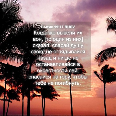 Picture 04 - Бытие 19:17 RUSV - Когда же вывели их вон, [то - Bible Verse Picture