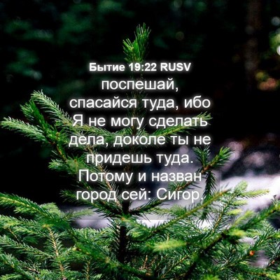 Picture 04 - Бытие 19:22 RUSV - поспешай, спасайся туда, - Bible Verse Picture