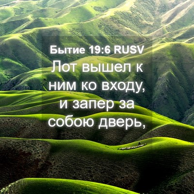 Picture 04 - Бытие 19:6 RUSV - Лот вышел к ним ко входу, и - Bible Verse Picture