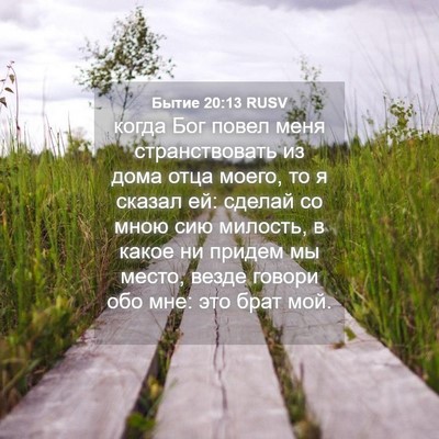 Picture 04 - Бытие 20:13 RUSV - когда Бог повел меня - Bible Verse Picture