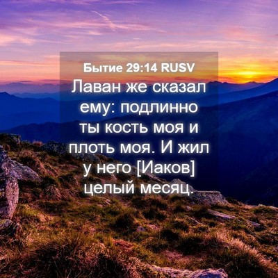 Picture 04 - Бытие 29:14 RUSV - Лаван же сказал ему: - Bible Verse Picture