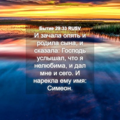 Picture 04 - Бытие 29:33 RUSV - И зачала опять и родила - Bible Verse Picture