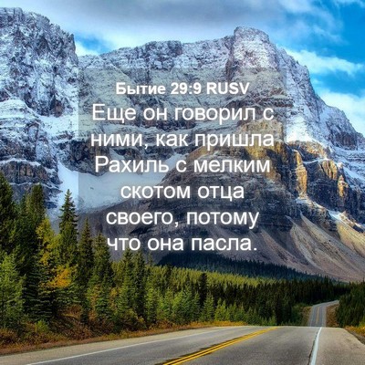 Picture 04 - Бытие 29:9 RUSV - Еще он говорил с ними, как - Bible Verse Picture