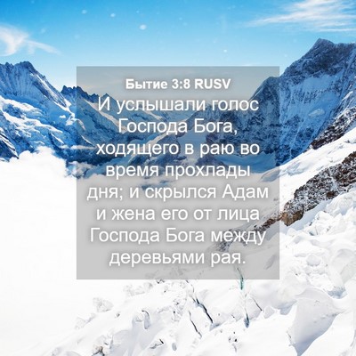 Picture 04 - Бытие 3:8 RUSV - И услышали голос Господа - Bible Verse Picture