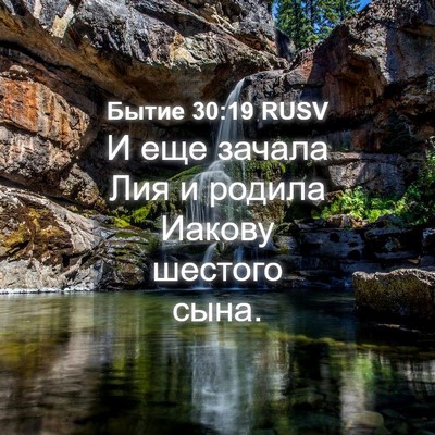 Picture 04 - Бытие 30:19 RUSV - И еще зачала Лия и родила - Bible Verse Picture