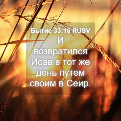 Picture 04 - Бытие 33:16 RUSV - И возвратился Исав в тот же - Bible Verse Picture