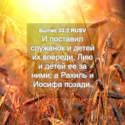 Picture 04 - Бытие 33:2 RUSV - И поставил служанок и - Bible Verse Picture