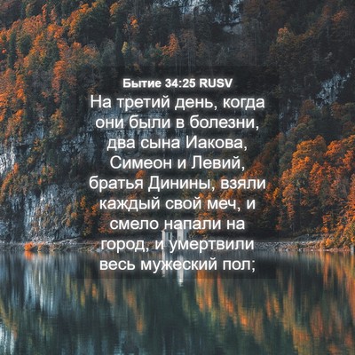 Picture 04 - Бытие 34:25 RUSV - На третий день, когда они - Bible Verse Picture