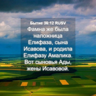 Picture 04 - Бытие 36:12 RUSV - Фамна же была наложница - Bible Verse Picture