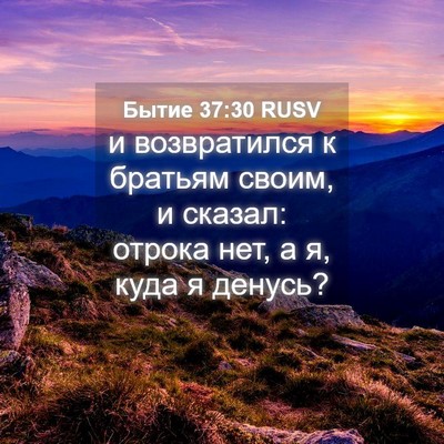 Picture 04 - Бытие 37:30 RUSV - и возвратился к братьям - Bible Verse Picture