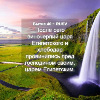 Picture 04 - Бытие 40:1 RUSV - После сего виночерпий царя - Bible Verse Picture