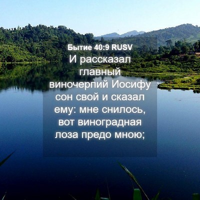 Picture 04 - Бытие 40:9 RUSV - И рассказал главный - Bible Verse Picture