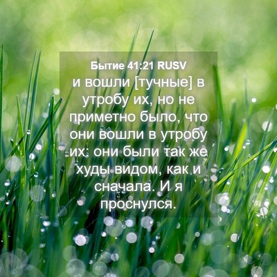 Picture 04 - Бытие 41:21 RUSV - и вошли [тучные] в утробу - Bible Verse Picture