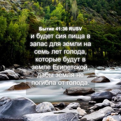 Picture 04 - Бытие 41:36 RUSV - и будет сия пища в запас - Bible Verse Picture