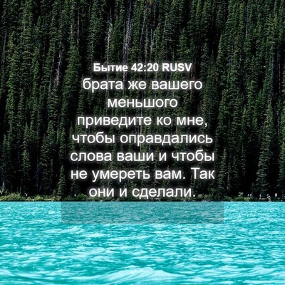 Picture 04 - Бытие 42:20 RUSV - брата же вашего меньшого - Bible Verse Picture