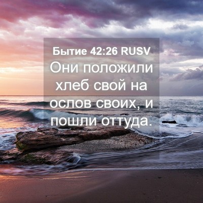 Picture 04 - Бытие 42:26 RUSV - Они положили хлеб свой на - Bible Verse Picture