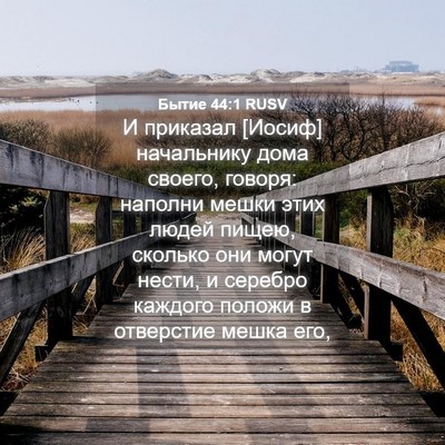 Picture 04 - Бытие 44:1 RUSV - И приказал [Иосиф] - Bible Verse Picture