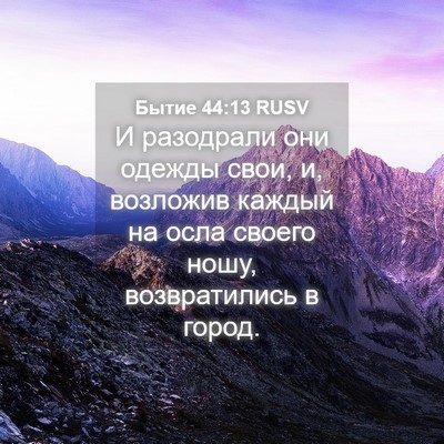 Picture 04 - Бытие 44:13 RUSV - И разодрали они одежды - Bible Verse Picture