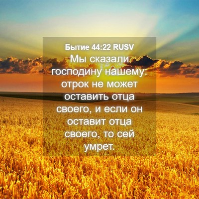 Picture 04 - Бытие 44:22 RUSV - Мы сказали господину - Bible Verse Picture