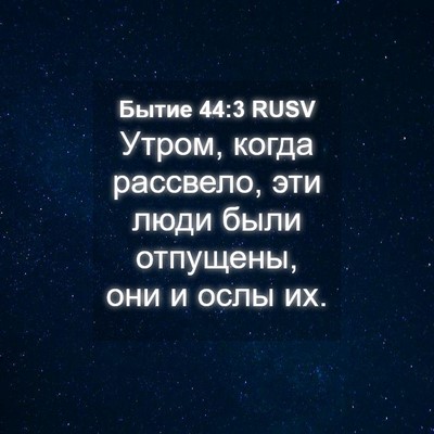 Picture 04 - Бытие 44:3 RUSV - Утром, когда рассвело, эти - Bible Verse Picture