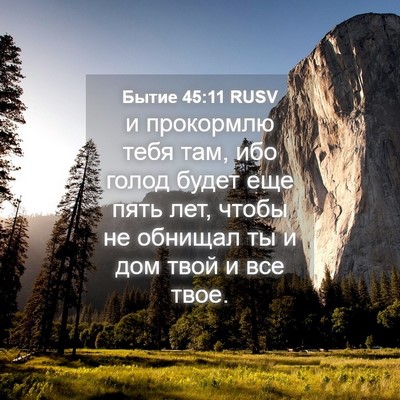 Picture 04 - Бытие 45:11 RUSV - и прокормлю тебя там, ибо - Bible Verse Picture