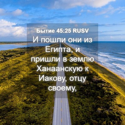 Picture 04 - Бытие 45:25 RUSV - И пошли они из Египта, и - Bible Verse Picture