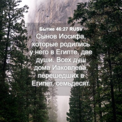 Picture 04 - Бытие 46:27 RUSV - Сынов Иосифа, которые - Bible Verse Picture