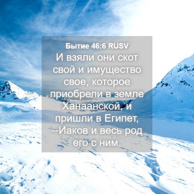 Picture 04 - Бытие 46:6 RUSV - И взяли они скот свой и - Bible Verse Picture