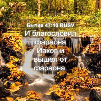 Picture 04 - Бытие 47:10 RUSV - И благословил фараона - Bible Verse Picture