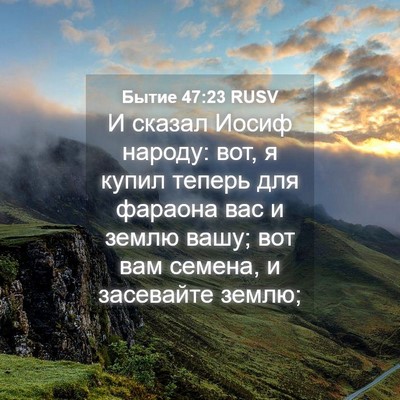 Picture 04 - Бытие 47:23 RUSV - И сказал Иосиф народу: вот, - Bible Verse Picture