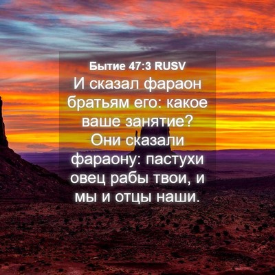 Picture 04 - Бытие 47:3 RUSV - И сказал фараон братьям - Bible Verse Picture