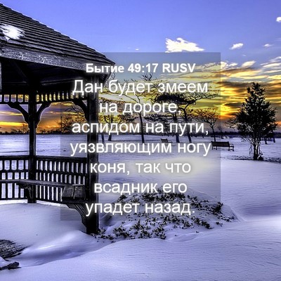 Picture 04 - Бытие 49:17 RUSV - Дан будет змеем на дороге, - Bible Verse Picture