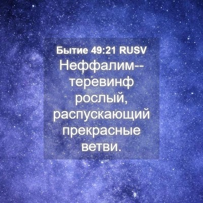 Picture 04 - Бытие 49:21 RUSV - Неффалим--теревинф рослый, - Bible Verse Picture