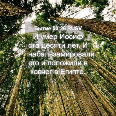 Picture 04 - Бытие 50:26 RUSV - И умер Иосиф ста десяти - Bible Verse Picture