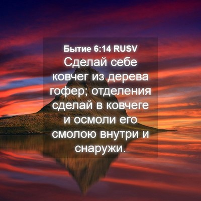 Picture 04 - Бытие 6:14 RUSV - Сделай себе ковчег из - Bible Verse Picture