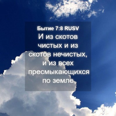 Picture 04 - Бытие 7:8 RUSV - И из скотов чистых и из - Bible Verse Picture