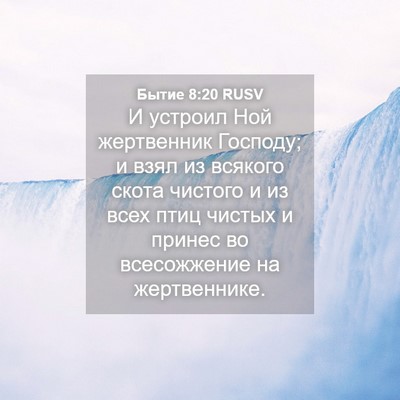 Picture 04 - Бытие 8:20 RUSV - И устроил Ной жертвенник - Bible Verse Picture