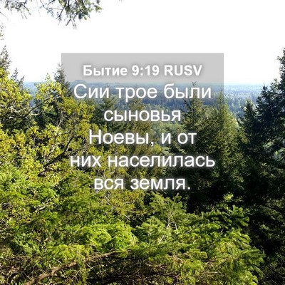 Picture 04 - Бытие 9:19 RUSV - Сии трое были сыновья - Bible Verse Picture