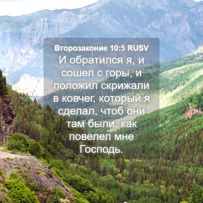 Picture 04 - Второзаконие 10:5 RUSV - И обратился я, и сошел с - Bible Verse Picture