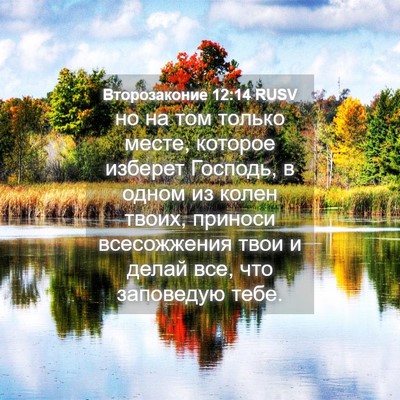 Picture 04 - Второзаконие 12:14 RUSV - но на том только месте, - Bible Verse Picture