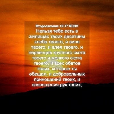 Picture 04 - Второзаконие 12:17 RUSV - Нельзя тебе есть в жилищах - Bible Verse Picture