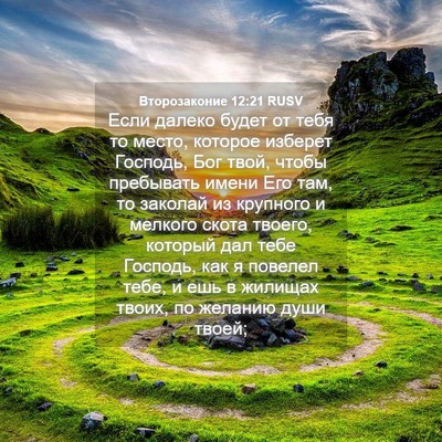 Picture 04 - Второзаконие 12:21 RUSV - Если далеко будет от тебя - Bible Verse Picture