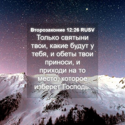 Picture 04 - Второзаконие 12:26 RUSV - Только святыни твои, какие - Bible Verse Picture