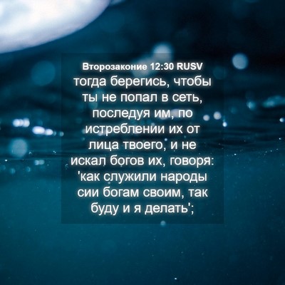 Picture 04 - Второзаконие 12:30 RUSV - тогда берегись, чтобы ты не - Bible Verse Picture