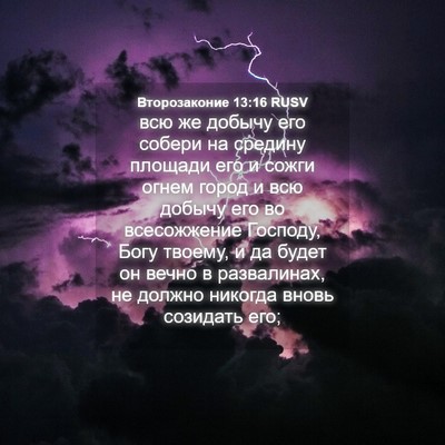 Picture 04 - Второзаконие 13:16 RUSV - всю же добычу его собери на - Bible Verse Picture